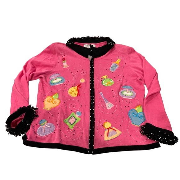 Vintage 80’s BOUTIQUE Sweater: Women’s Medium: Retro Fashion: Cardigan: Teen Bop - Picture 1 of 5